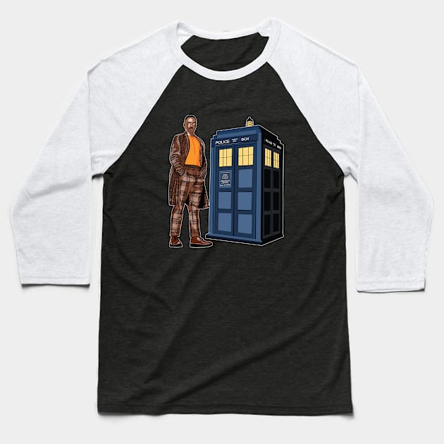 THE DOCTOR IS HERE! Baseball T-Shirt by KARMADESIGNER T-SHIRT SHOP